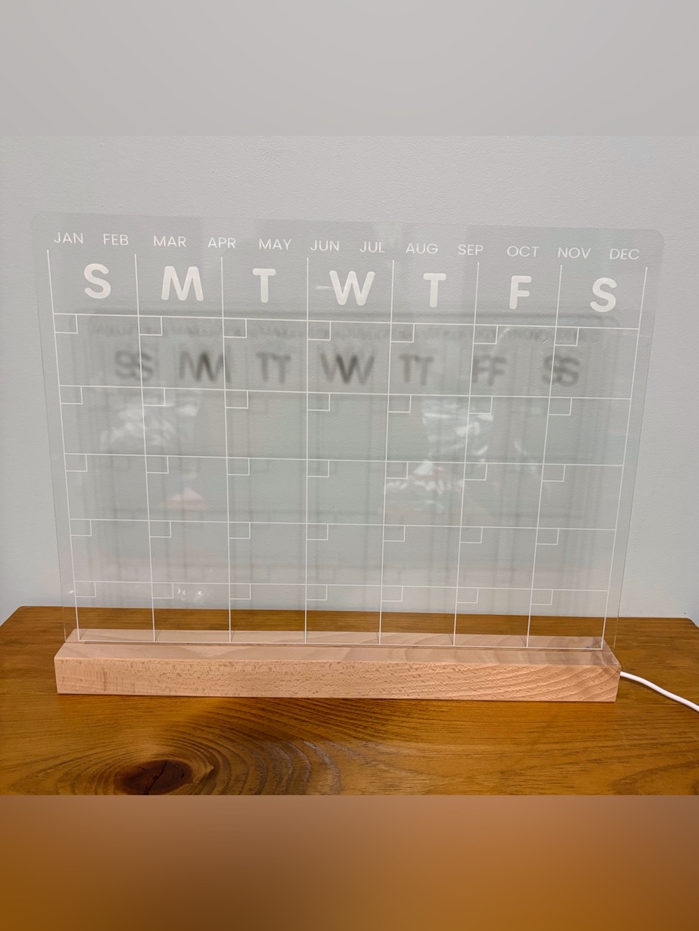 Light Up Acrylic Monthly Wall Calendar